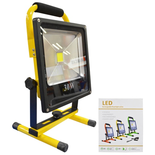 [10908] REFLECTOR LED RECARGABLE 30W MULTIUSOS (5V-110V) (2700 LM) (IP65) (HT80017)