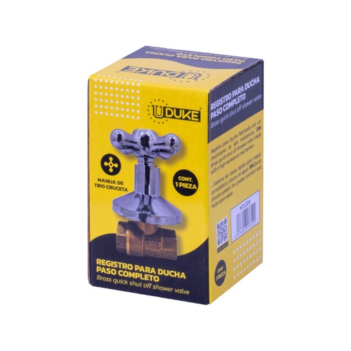 [13595] REGISTRO DUCHA CRUCETA CUELLO LARGO CIERRE RAPIDO PASO COMPLETO UDUKE (HT1229)