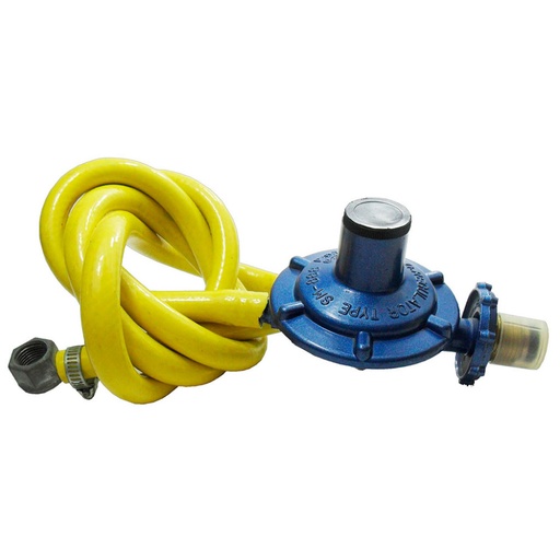 [1516] REGULADOR GAS MANGUERA AMARILLA DE 1.5 MTS