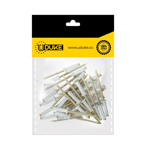 [7965K] REMACHE POP 4-6 (1/8X1/2) BLANCO PQT X 25 UDUKE