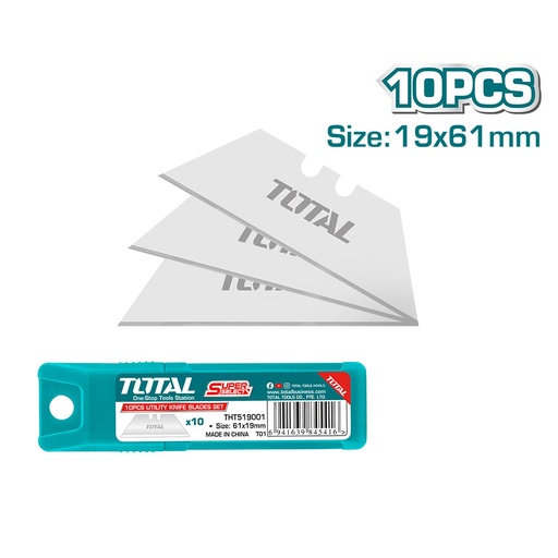 [15447] REPUESTO BISTURI NAVAJA 61X19MM X 10 PZS SUPER SELECT TOTAL (THT519001)