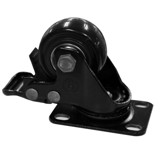 [10910] RODACHINES 1 1/2 PLANO NEGRO CON FRENO GIRATORIO 40MM 70KG (INDIVIDUAL) (HT80019)