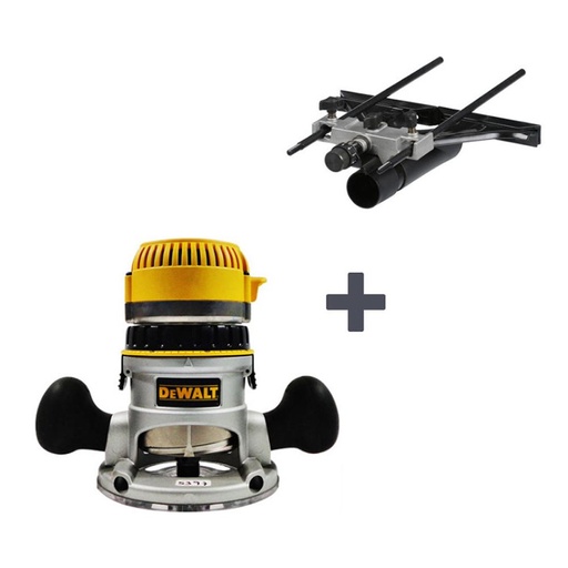 [P5397] RUTEADORA DEWALT BASE FIJA COLLETS 1/4-1/2  DE 1-3/4 HP-750W(DW616-B) + GUIA PARALELA DW6913