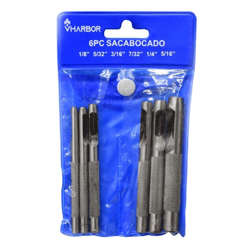 [993] SACABOCADO X 6PCS 1/8-5/16 VHARBOR(HT30457)