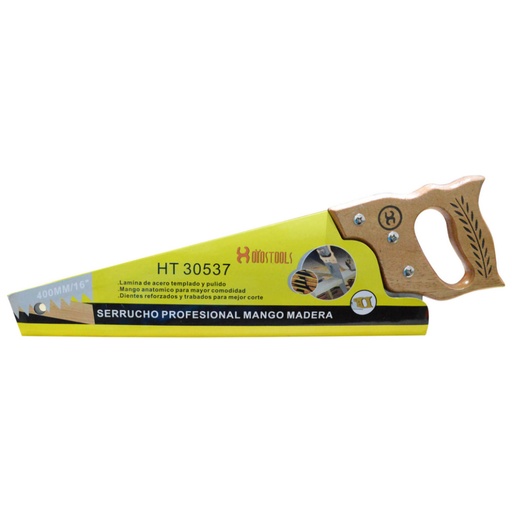 [7505] SERRUCHO PROFESIONAL 16 MANGO MADERA UDUKE (HT30537)