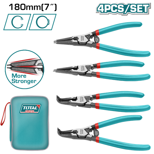 [20775] SET DE PINZA SACA PINES X 4 PZS INDUSTRIAL SUPER TOTAL (THTJ214042)