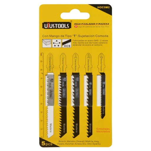 [7380] SIERRA PARA CALADORA  UYUSTOOLS X 5 (MADERA) REF (HOC5M2)