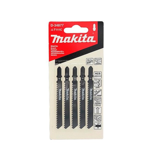 [14957] SIERRA PARA CALADORA MADERA HCS MAKITA 8TPI X 5 PZS (D-34877)