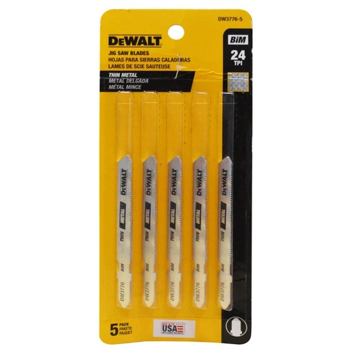 [10205] SIERRA PARA CALADORA METAL-LAMINA DEWALT X 5 (24TPI (DW3776-5)