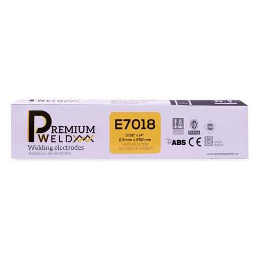 [16114] SOLDADURA DE ELECTRODO 7018 - 3/32 BLANCA PREMIUM WELD ( CAJA X 5 KLS)