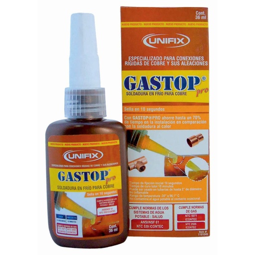[8685] SOLDADURA EN FRIO PARA COBRE UNIFIX 36G (GASTOP-PRO) (1101046(1101049