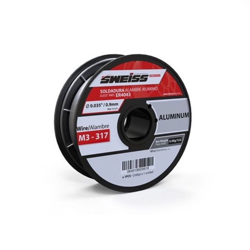 [16098] SOLDADURA MIG ALAMBRE ALUMINIO 0.0035 AWSER4043 0.5KG SWEISS (M3-317)