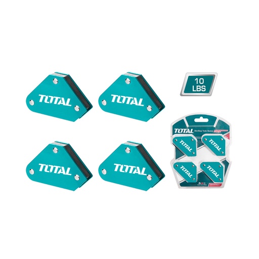 [15278] SUJETADOR MAGNETICO 10 LBS X 4 PZS 3 POSICIONES PARA SOLDAR TOTAL (TAMWH4001)