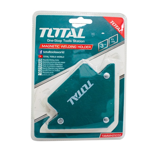 [14817] SUJETADOR MAGNETICO 3" 25LBS 3 POSICIONES PARA SOLDAR TOTAL (TAMWH25032)
