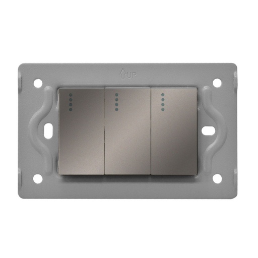 [13142] SWICHE TRIPLE LUXOR GRIS INTERCAMBIABLE SIN TAPA DUKE ENERGY (V3-009)