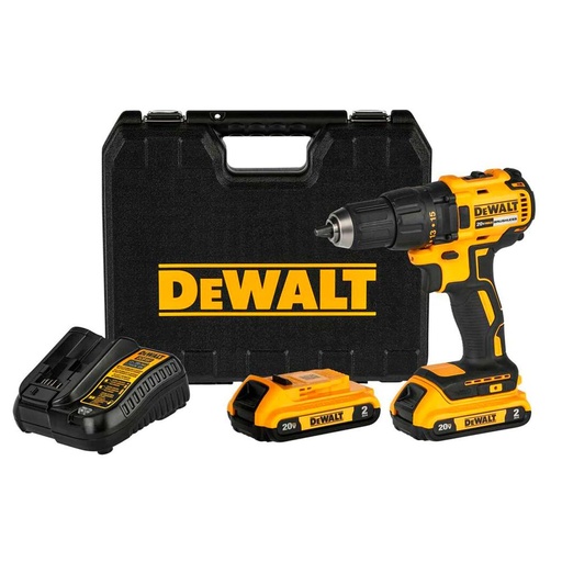 [15180] TALADRO ATORNILLADOR RECARGABLE DEWALT 2 BATERIAS PERCUTOR 1/2  20V SIN ESCOBILLAS (DCD7781D2-B3) CAJA PLASTICA