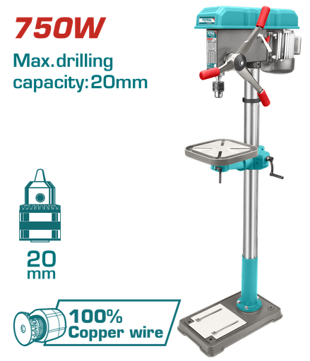 [20772] TALADRO DE BANCO 50/64" 750W INDUSTRIAL 16 VELOCIDADES TOTAL (UTDP207505)