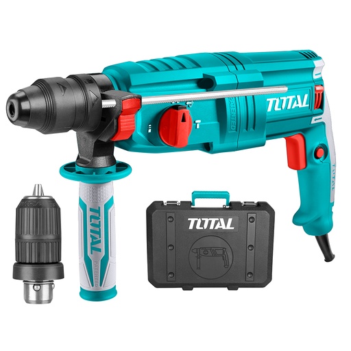 [14775] TALADRO ROTOMARTILLO SDS PLUS 800W 120V CAJA PLASTICA INCLUYE MANDRIL (3) BROCAS (2) CINCELES TOTAL (UTH308268-2)