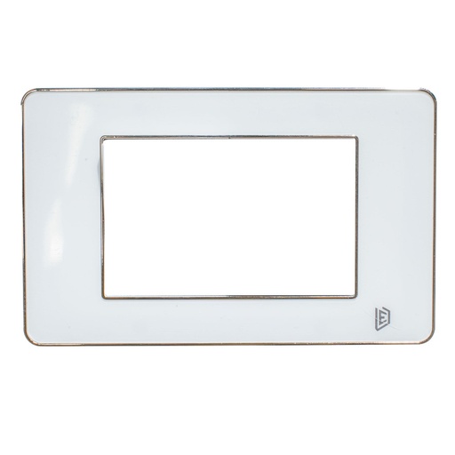 [13173] TAPA LUXOR BLANCA Y BORDE CROMADO CUADRADA DUKE ENERGY (V3-02AB)