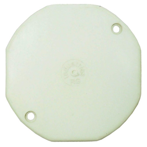 [1676] TAPA PLASTICA OCTAGONAL BLANCA R/G