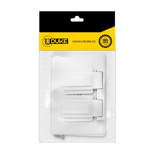 [11170K] TAPA PLASTICA PARA TOMA DOBLE BLANCA INTEMPERIE PQT X 1 UDUKE