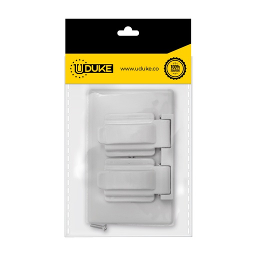 [6216K] TAPA PLASTICA PARA TOMA DOBLE GRIS INTEMPERIE PQT X 1 UDUKE