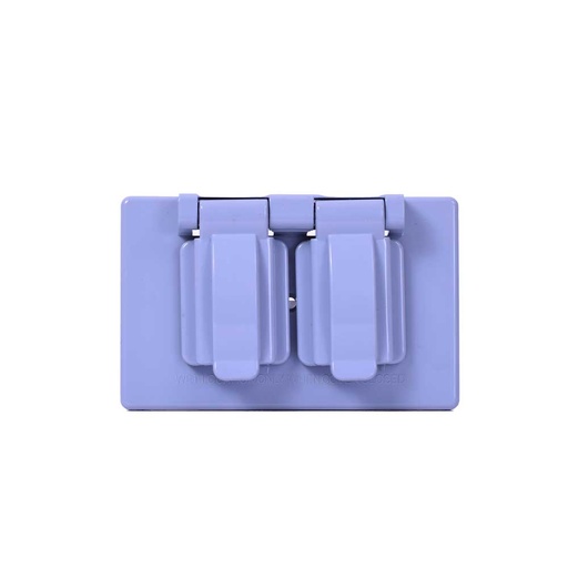 [6216A] TAPA PLASTICA PARA TOMA DOBLE GRIS PARA EXTERIOR (INTEMPERIE)(TTA49)