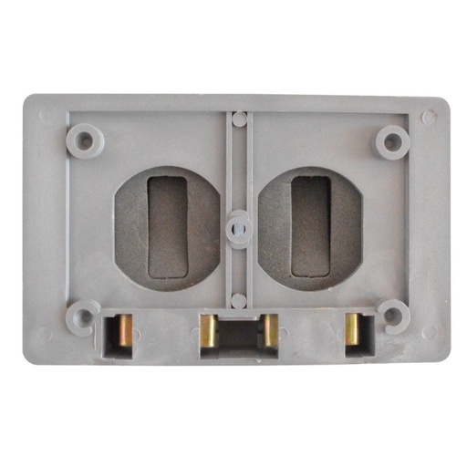 [6216] TAPA PLASTICA PARA TOMA DOBLE GRIS PARA EXTERIOR (INTEMPERIE)(U03F)
