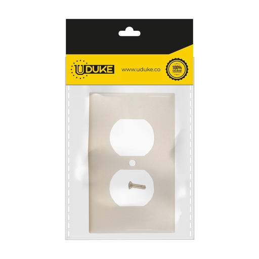 [1670K] TAPA PLASTICA TOMA DOBLE BEIGE T/L RETIE PQT X 2 UDUKE