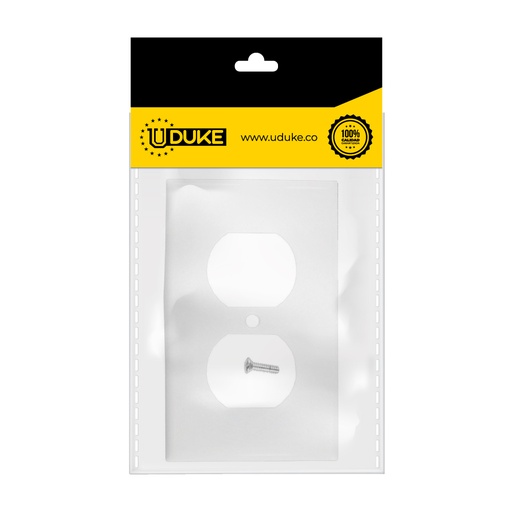 [4844K] TAPA PLASTICA TOMA DOBLE BLANCA T/L RETIE PQT X 2 UDUKE