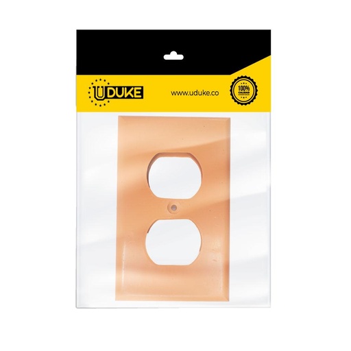 [4843K] TAPA PLASTICA TOMA DOBLE NARANJA T/L RETIE PQT X 2 UDUKE