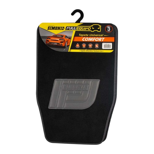 [16808] TAPETE PARA AUTO ALFOMBRA UNIVERSAL TKC T/PESADO X3 NEGRO (204852)