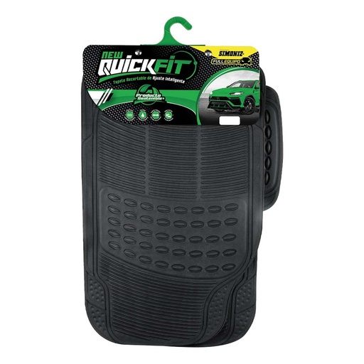 [16810] TAPETE PARA AUTO PVC QUICK FIT UNIVERSAL TKC T/PESADO X3 NEGRO (206236)