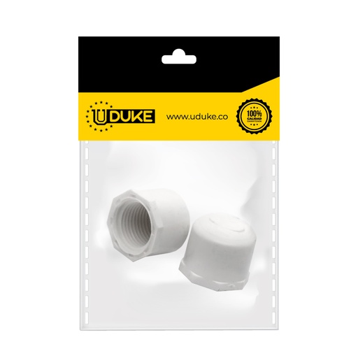 [1680K] TAPON ROSCA 1/2 PVC PQT X 2 UDUKE