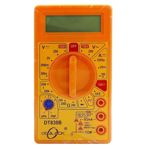 [1711A] TESTER DIGITAL AMARILLO SIN PITO DT830B