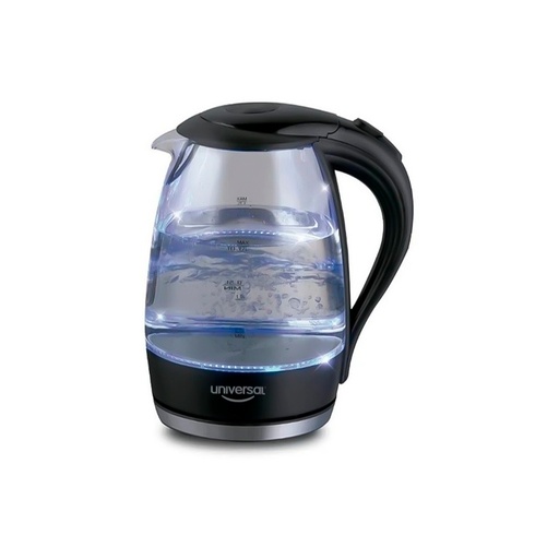 [17166] TETERA ELECTRICA VIDRIO NEGRA 1,7 LTS UNIVERSAL