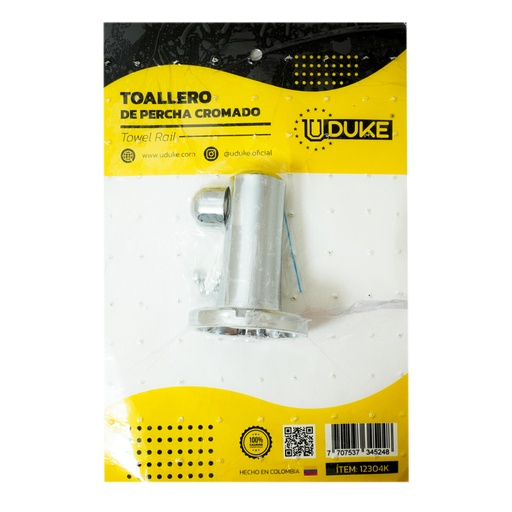 [12304K] TOALLERO PERCHA CROMADO EN BLISTER UDUKE (9115)