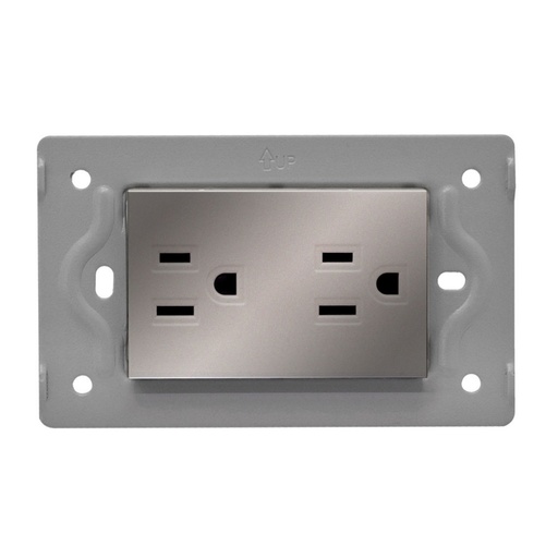 [13143] TOMA DOBLE LUXOR GRIS INTERCAMBIABLE SIN TAPA DUKE ENERGY (V3-014)