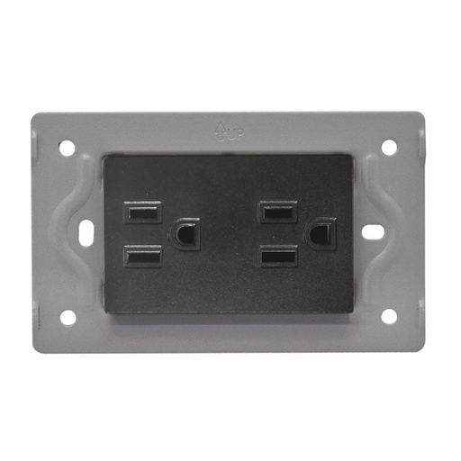 [13152] TOMA DOBLE LUXOR NEGRA INTERCAMBIABLE SIN TAPA DUKE ENERGY (V17-014)