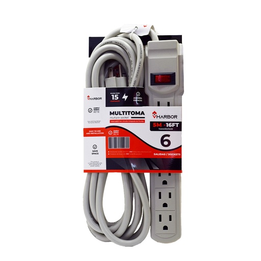 [19338] TOMA MULTIPLE  X6  CABLE DE 5MTS VHARBOR(S-25-5M)