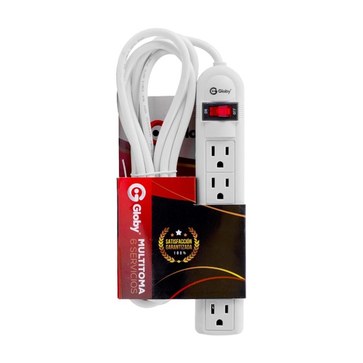 [10694C] TOMA MULTIPLE X 6 CON CABLE 3 MTS GLOBY