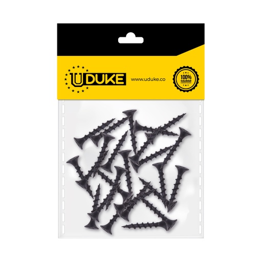 [6790K] TORNILLO DRYWALL 6X1 ROSCA FINA PANEL YESO PQT X 25 UDUKE