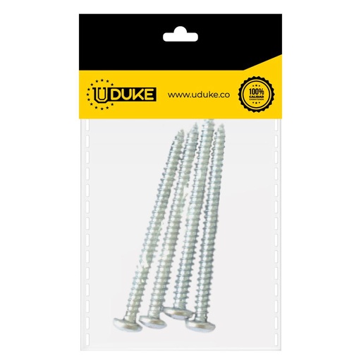 [15774K] TORNILLO LAMINA AVELLANADO PHILLIPS ZINCADO 10*3 PQT X 4 UDUKE