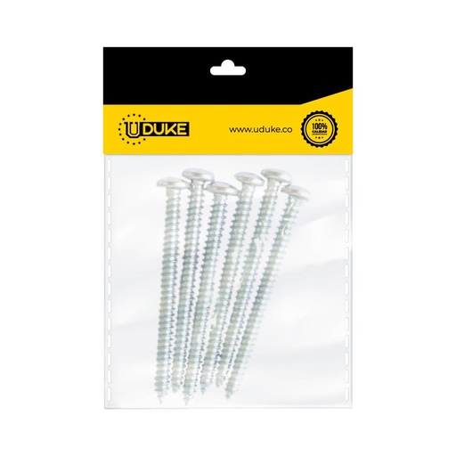 [15765K] TORNILLO LAMINA AVELLANADO PHILLIPS ZINCADO 8*21/2 PQT X 6 UDUKE
