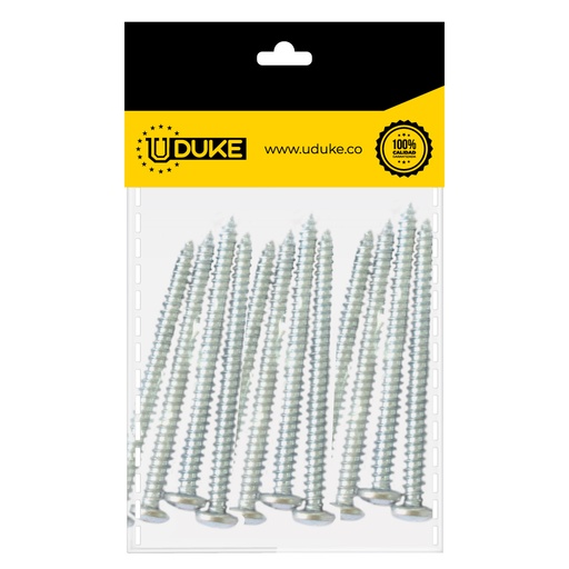 [15736K] TORNILLO LAMINA PHILLIPS ZINCADO 6*2 PQT X 10 UDUKE