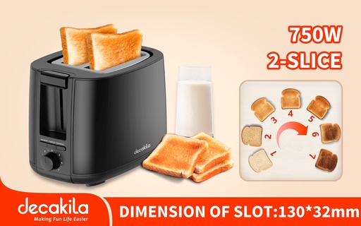 [BN20650] TOSTADORA DE DOS REBANADAS 120V DECAKILA  (KUTS008B)