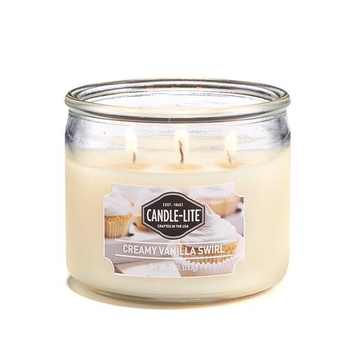 [15225] VELA 10 OZ TRES MECHAS CREAMY VANILLA SWIRL CANDLE LITE (1879553)