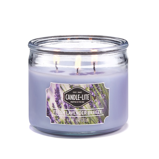 [15217] VELA 10 OZ TRES MECHAS FRESH LAVENDER BREEZE CANDLE LITE (1879404)
