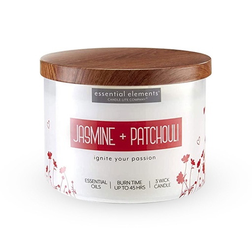 [15838] VELA 14.75 OZ ESSENTIAL ELEMENTS JASMINE & PATCHOULI CANDLE LITE (4472020)