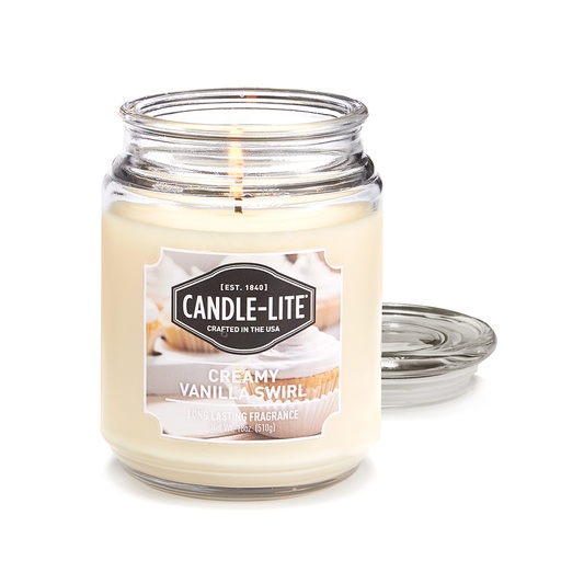 [15236] VELA 18 OZ CREAMY VANILLA SWIRL CANDLE LITE (3297553)